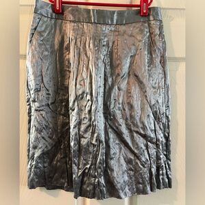 J. Crew Gray Pleated Pencil Midi Skirt